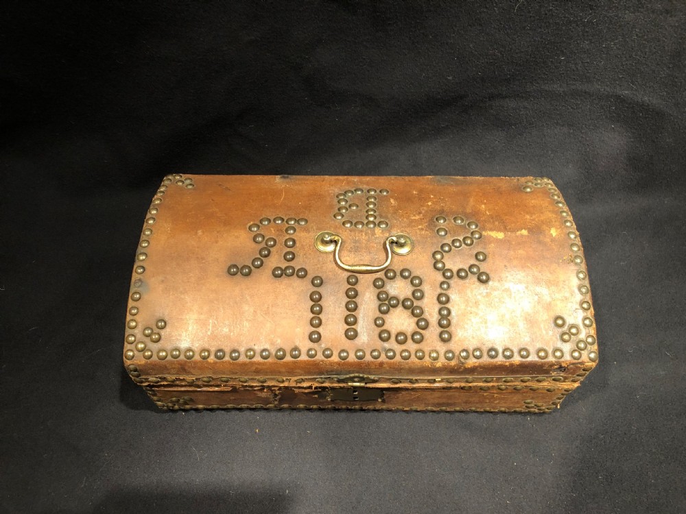 Antique Small Leather Chest View V