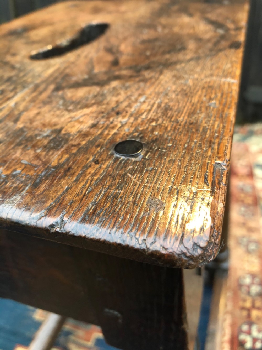 A Primitive Antique Joint Stool View XI