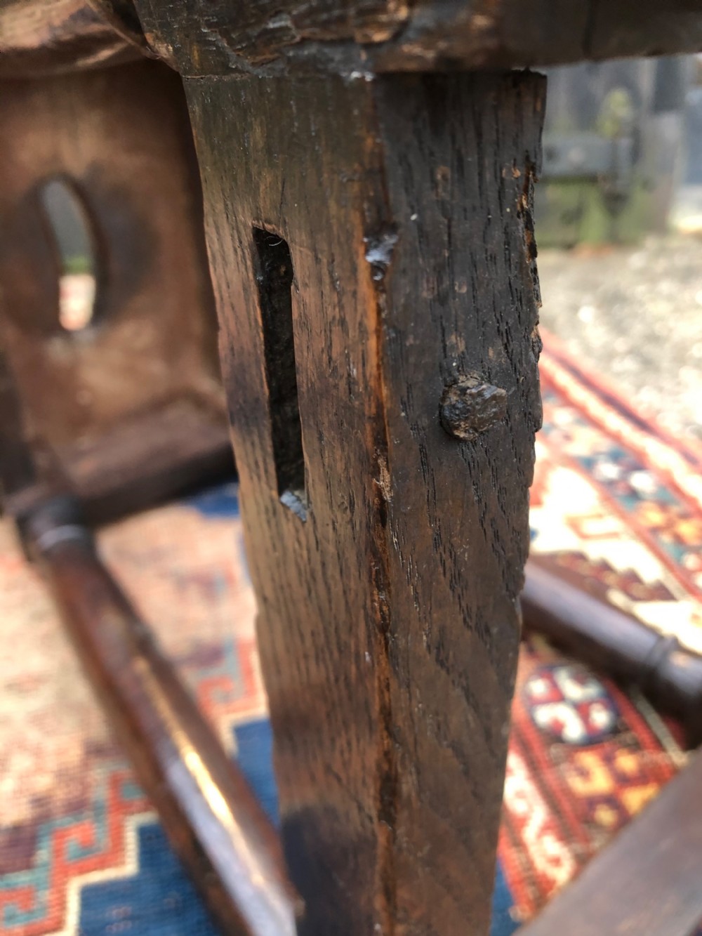 A Primitive Antique Joint Stool View XII