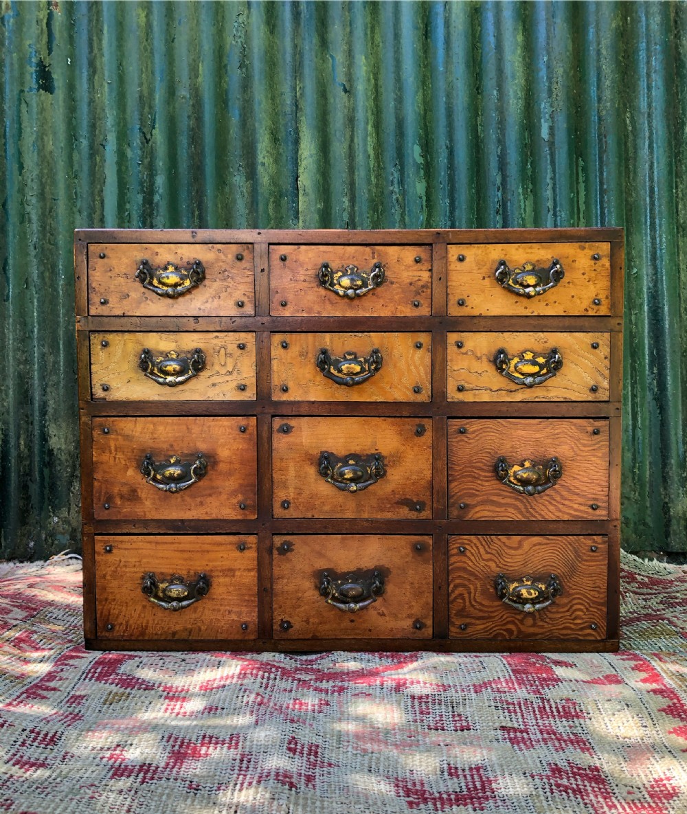 Antique bank of drawers 