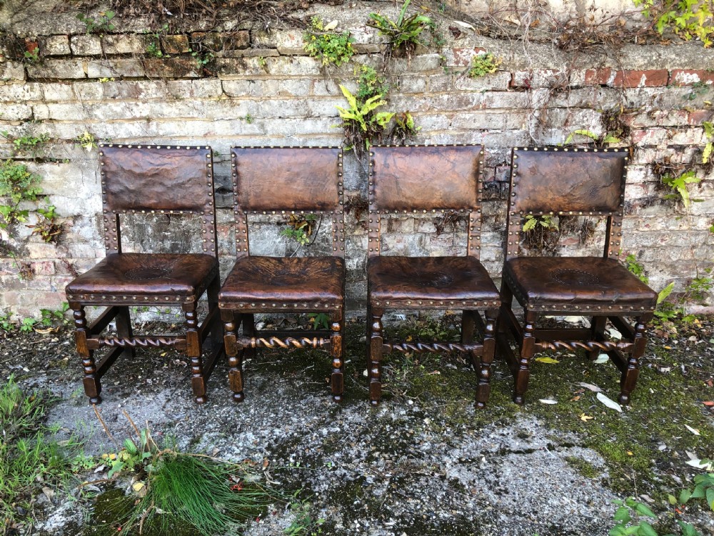 Early Oak Dining Chairs  View II