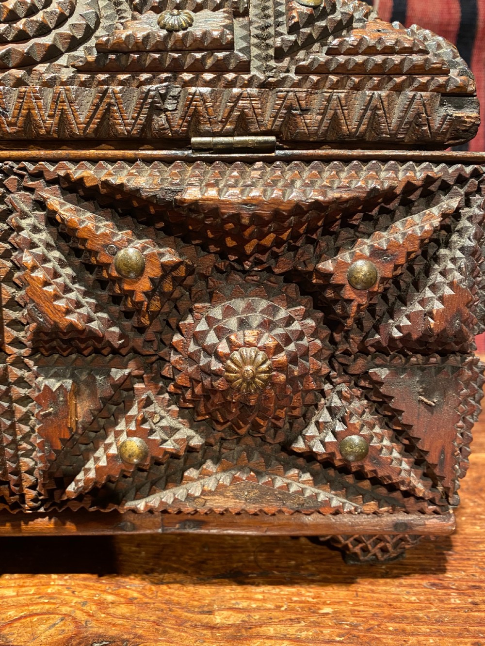 Antique Tramp Work Box View II