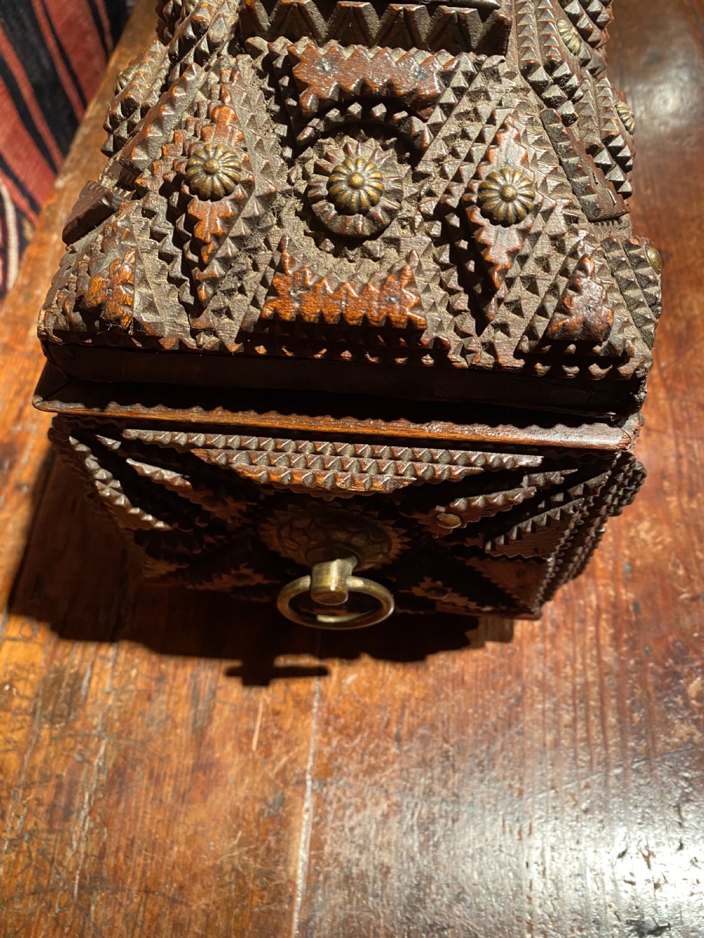 Antique Tramp Work Box View V