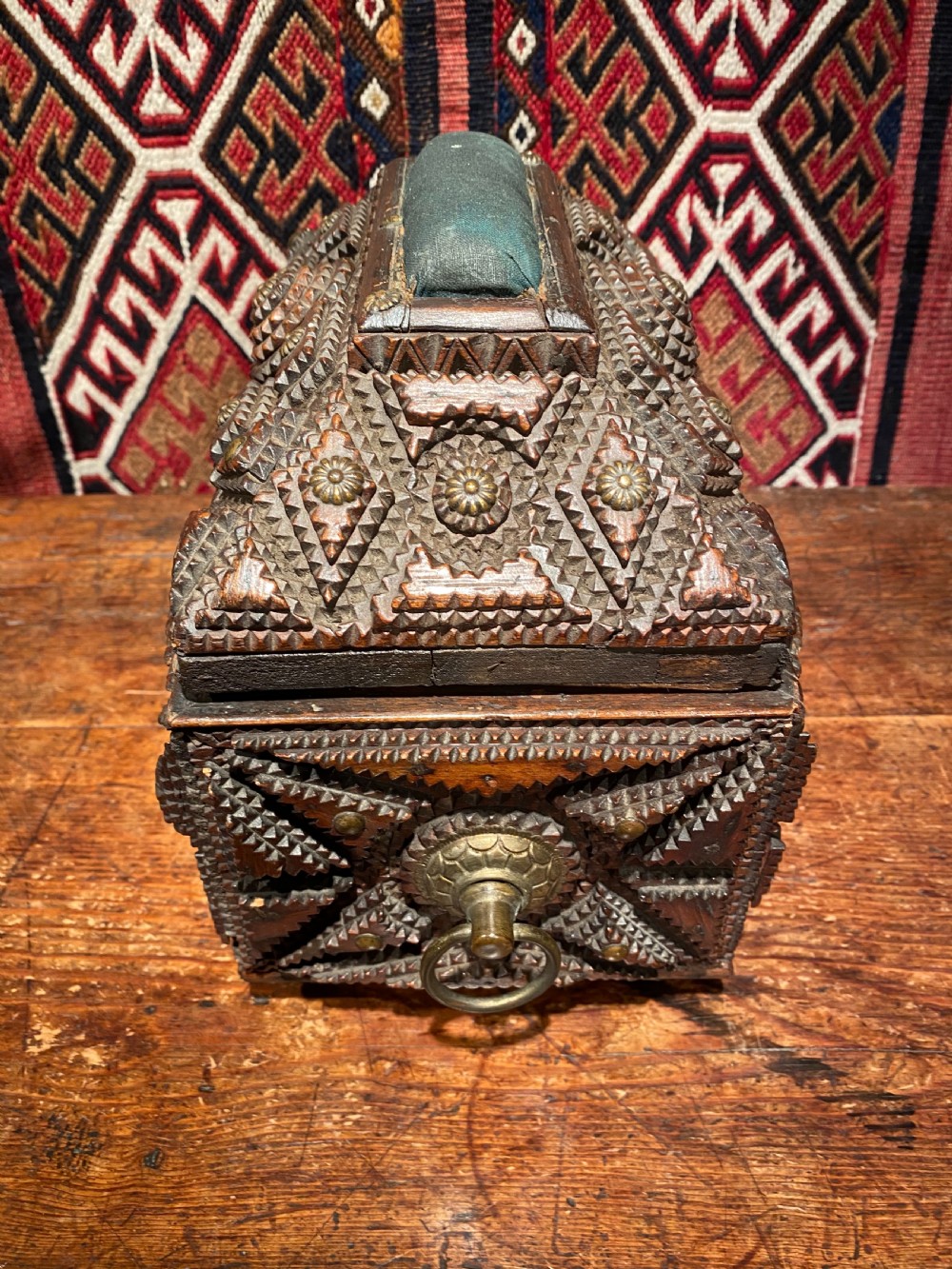 Antique Tramp Work Box View VII