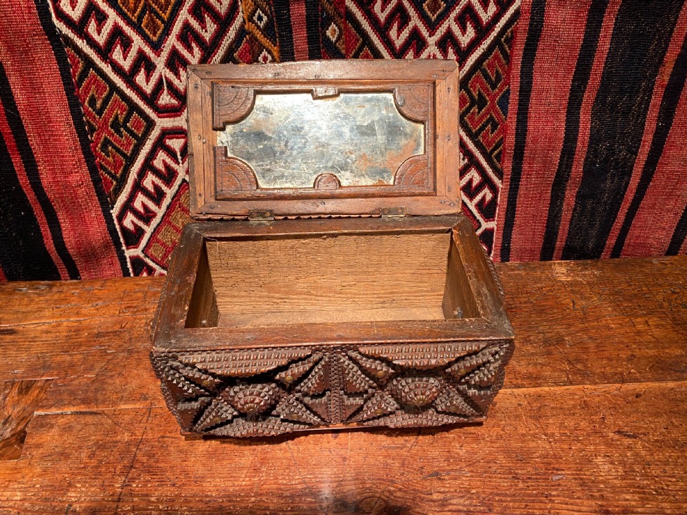 Antique Tramp Work Box View IX