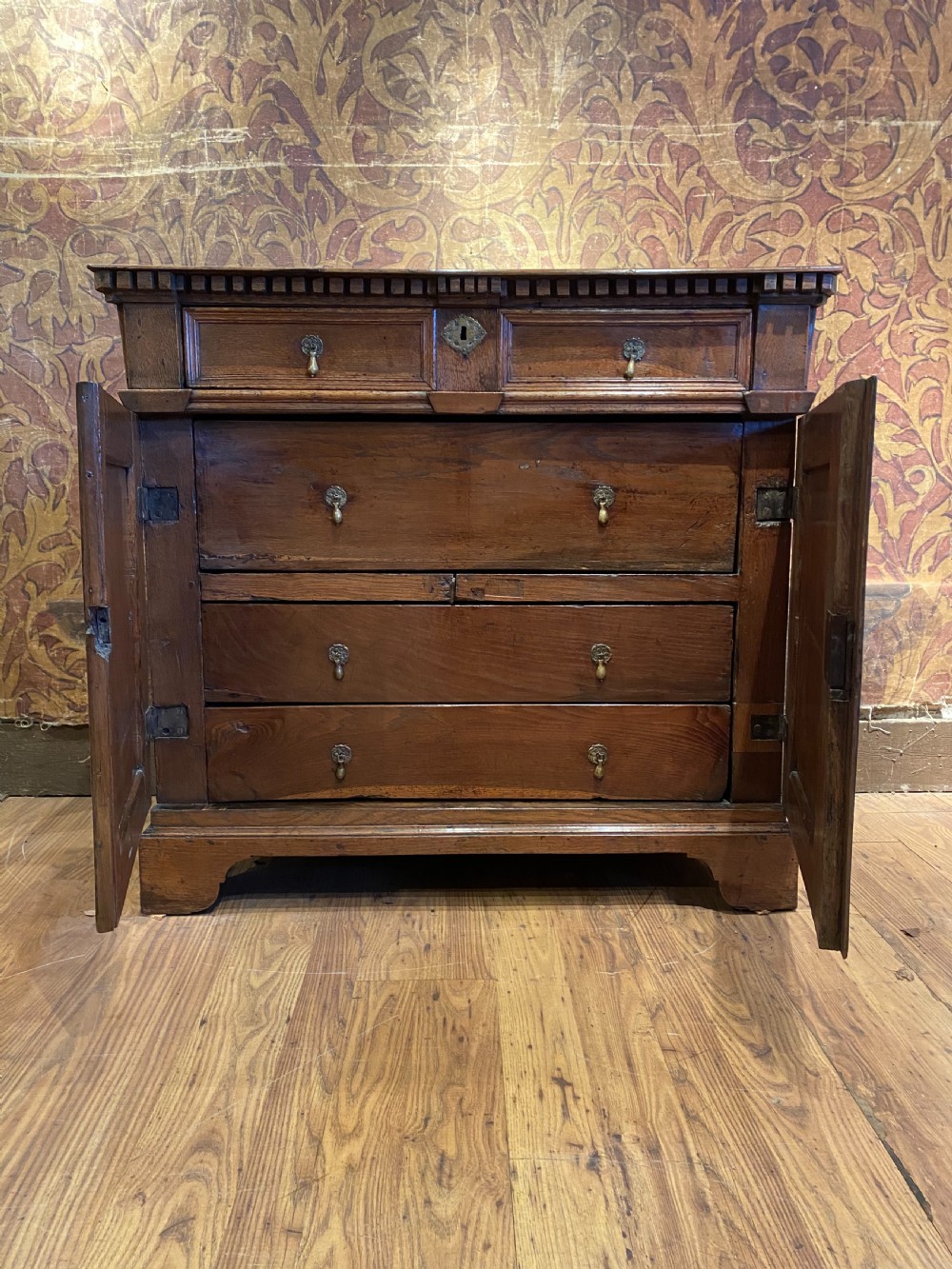 Early Oak Enclosed Chest of Drawers  View II