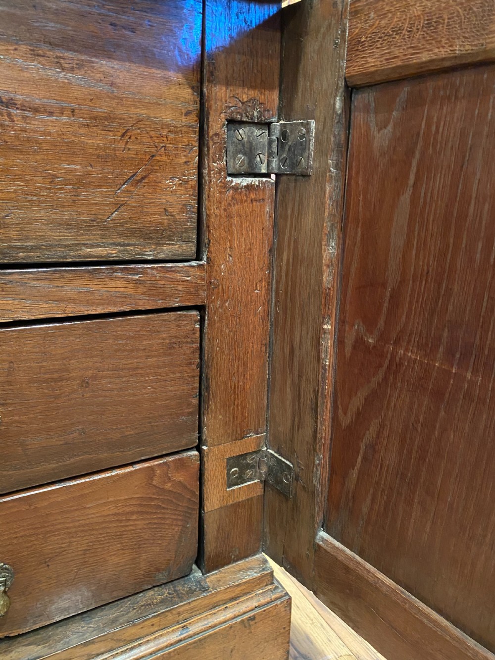 Early Oak Enclosed Chest of Drawers  View XIII