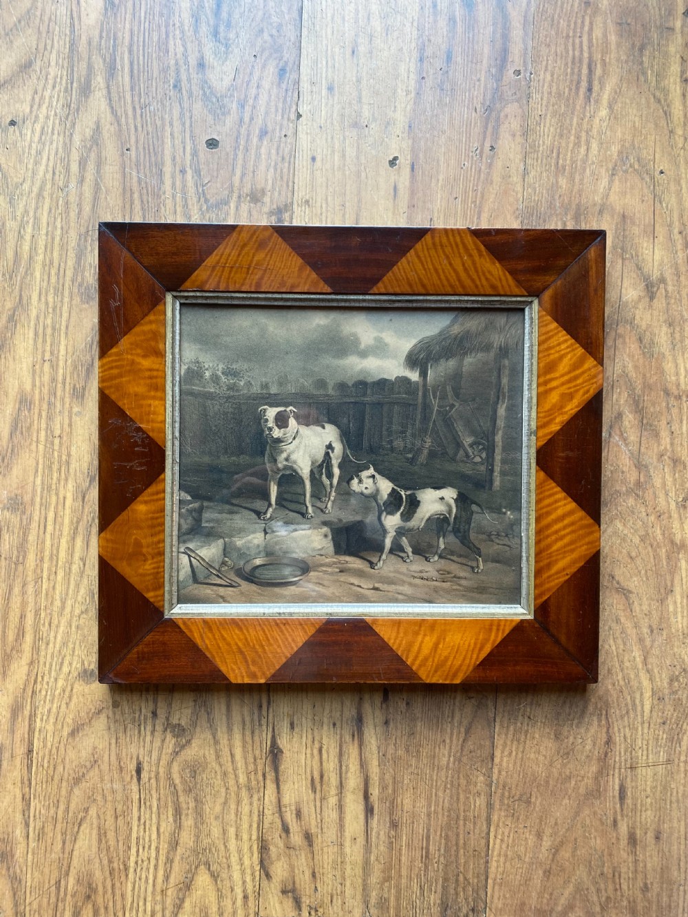 Pair of antique Prints in Unique Frames View II
