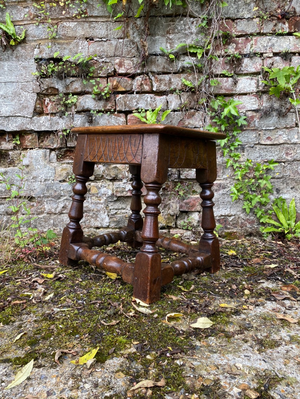 Antique Oak Joint Stool 