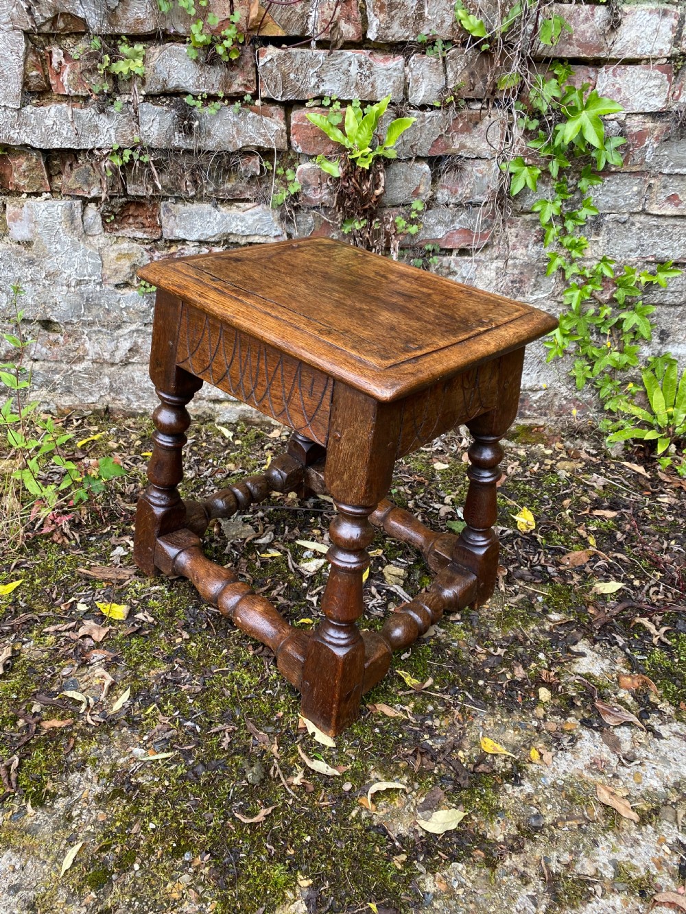 Antique Oak Joint Stool  View III