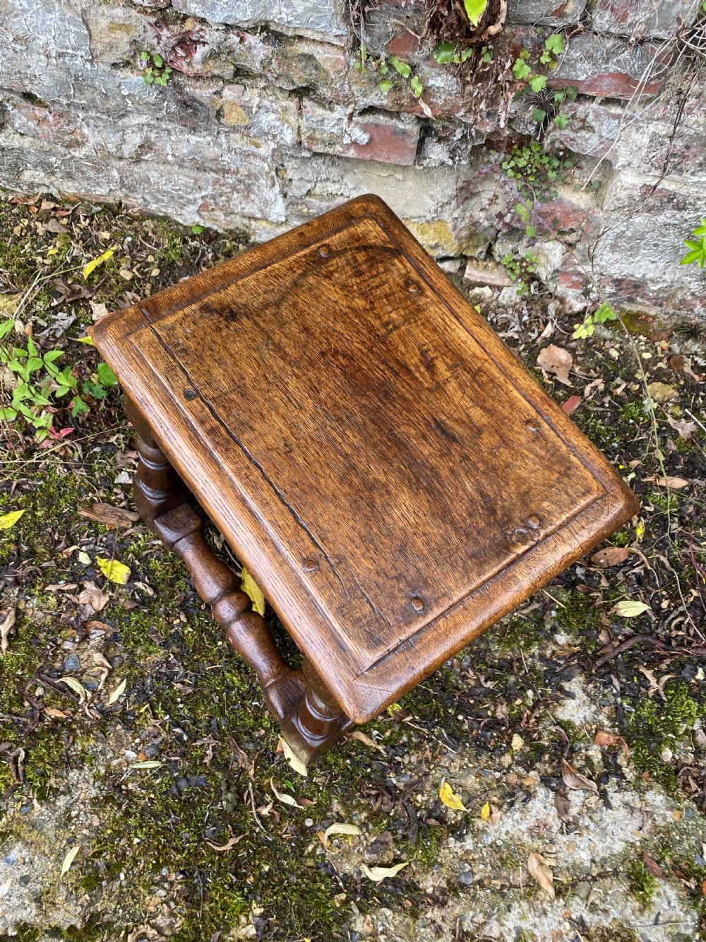 Antique Oak Joint Stool  View IV