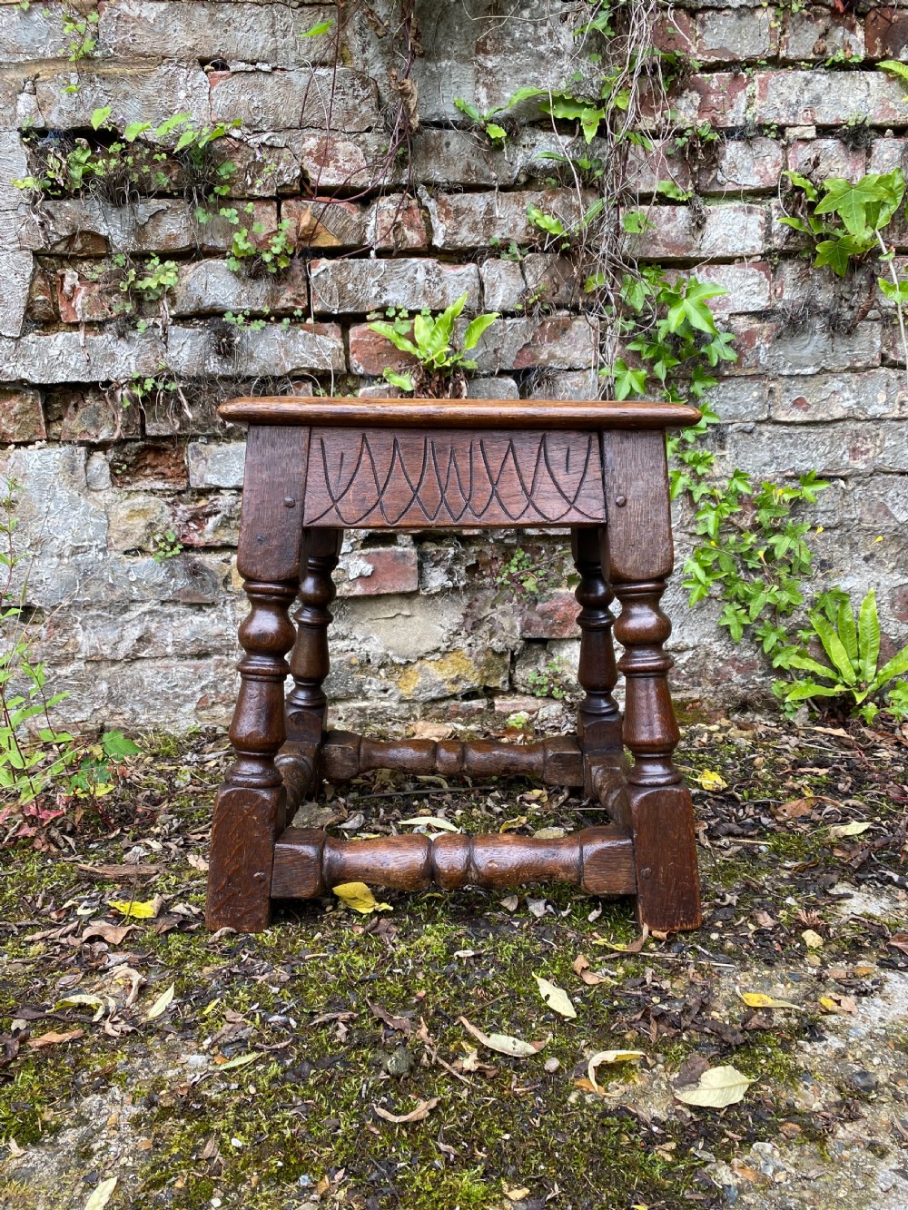 Antique Oak Joint Stool  View VI