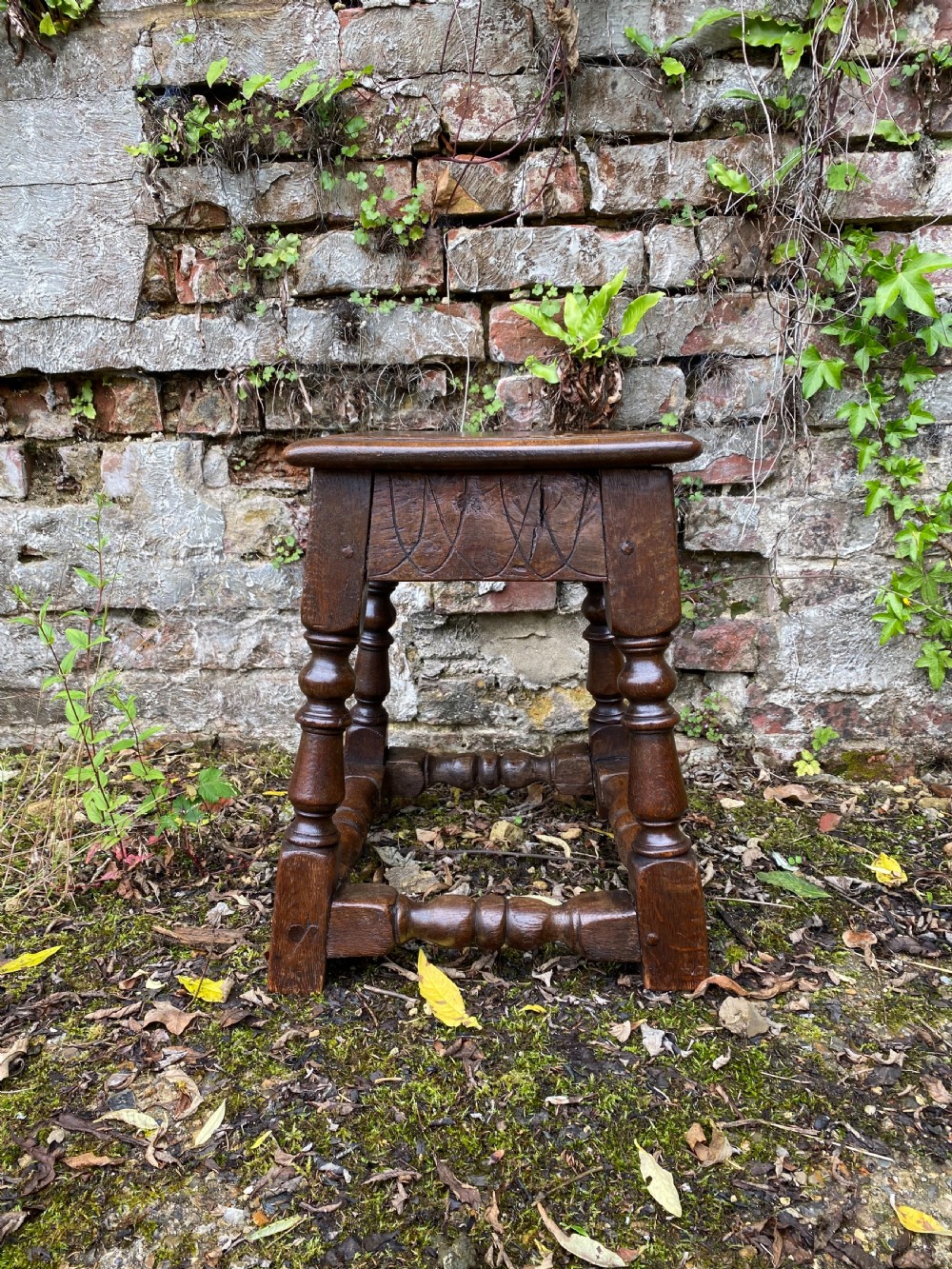 Antique Oak Joint Stool  View VIII