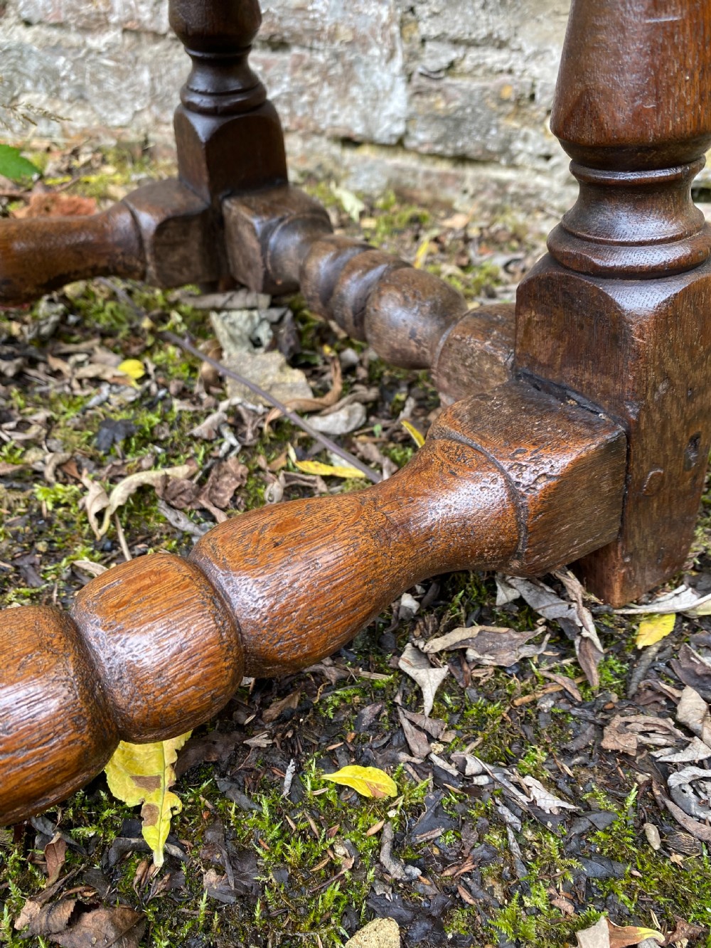 Antique Oak Joint Stool  View X