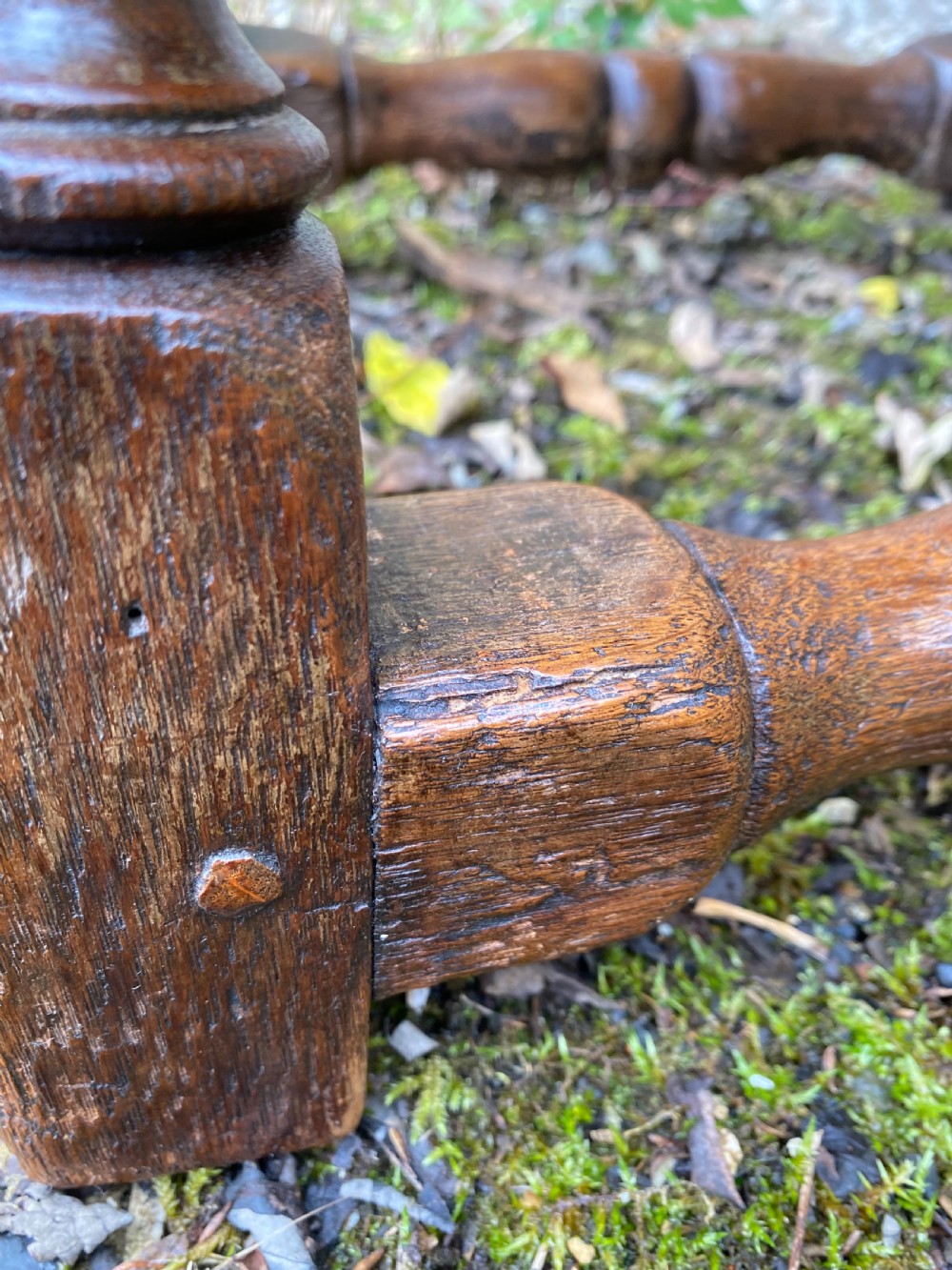 Antique Oak Joint Stool  View XI