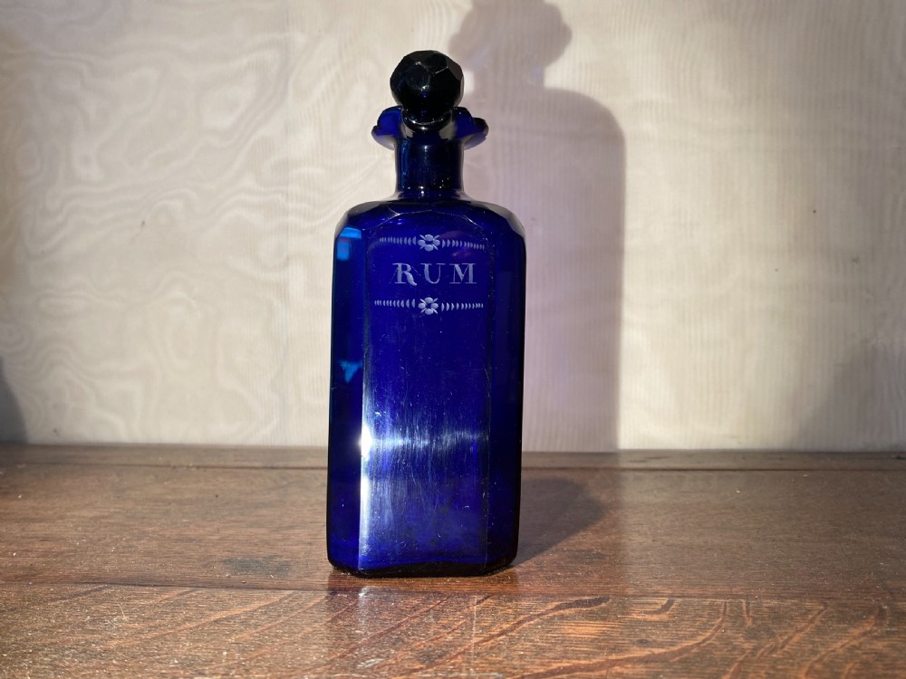 Pair of Blue Glass Decanters  View IV