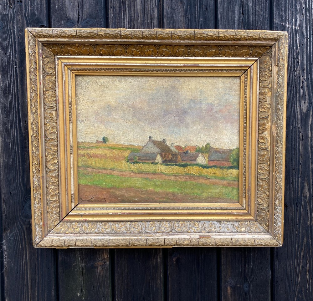 Antique Oil Landscape Painting 