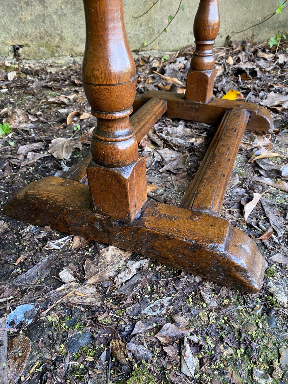 Antique Elm Side Table View VIII