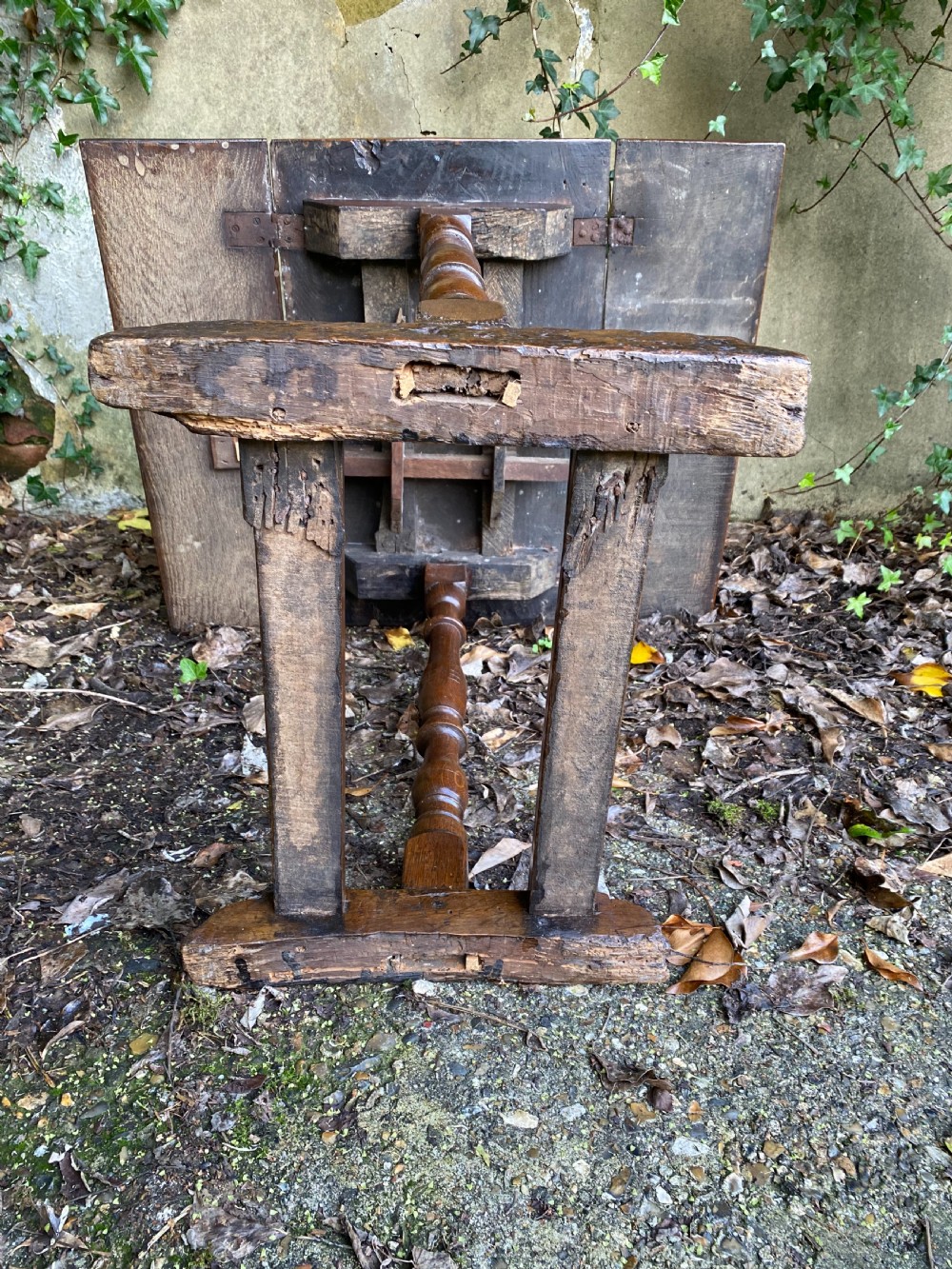 Antique Elm Side Table View IX