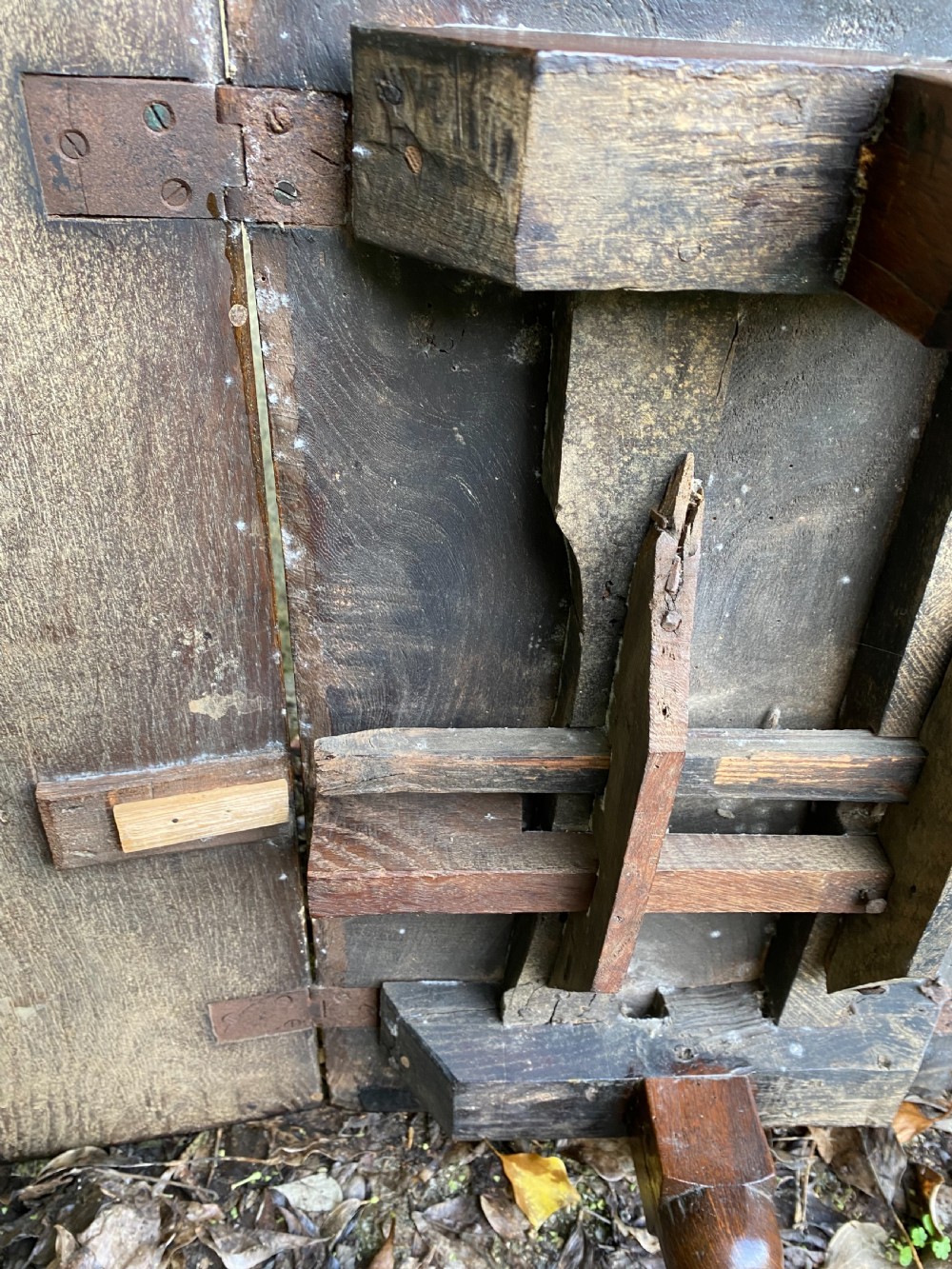 Antique Elm Side Table View XI