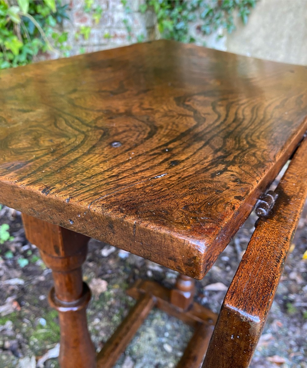 Antique Elm Side Table View XIV