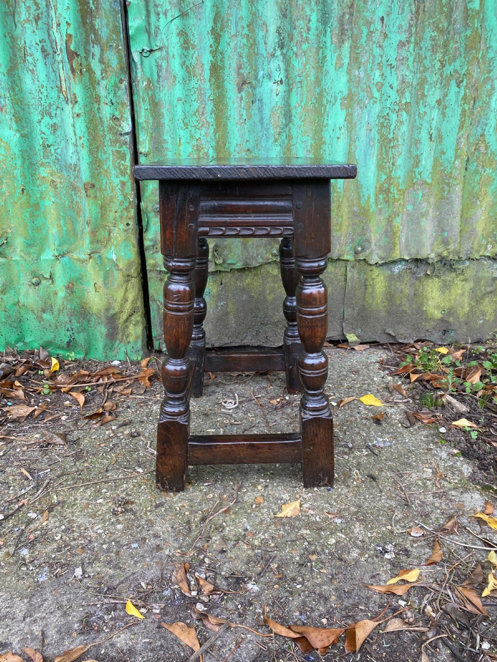 Early Oak Joint Stool  View II