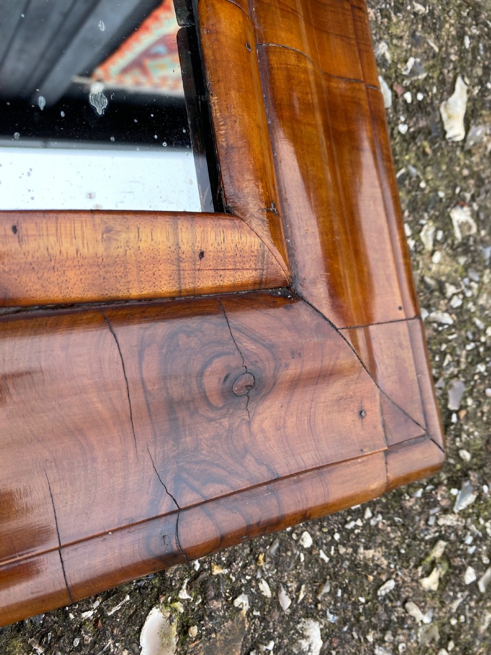Antique Walnut Cushion Mirror  View VI