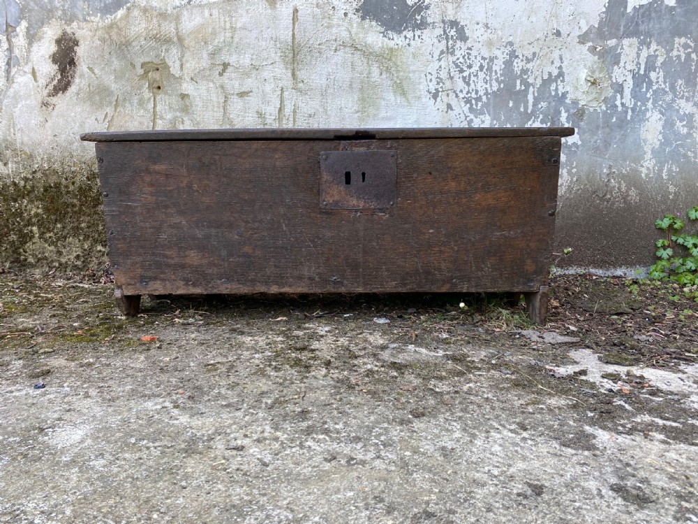 Early Oak Boarded Coffer  View II