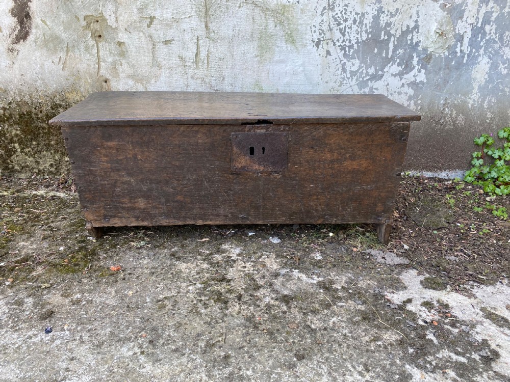 Early Oak Boarded Coffer  View III