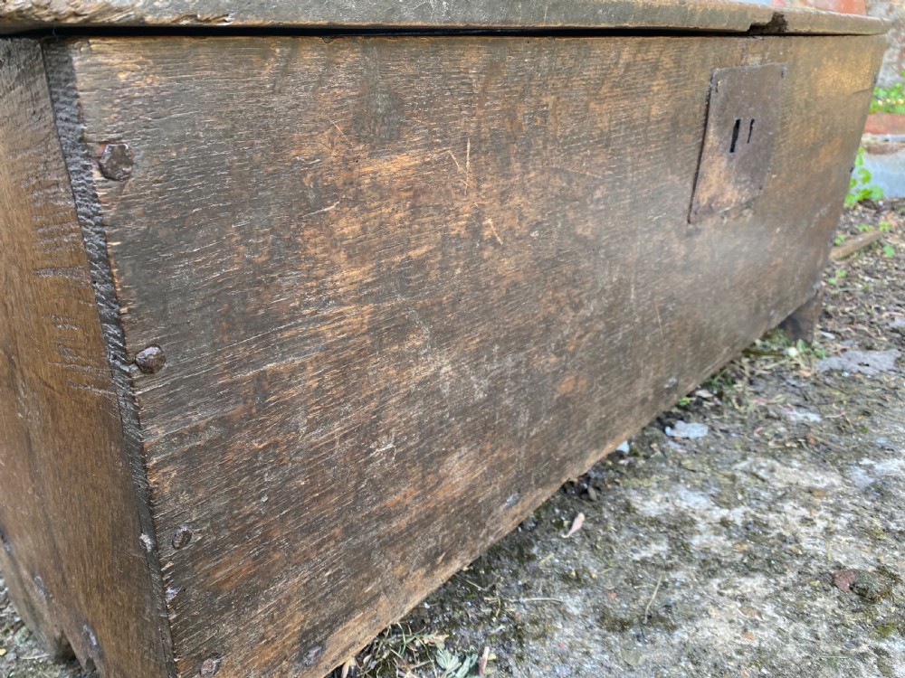 Early Oak Boarded Coffer  View V