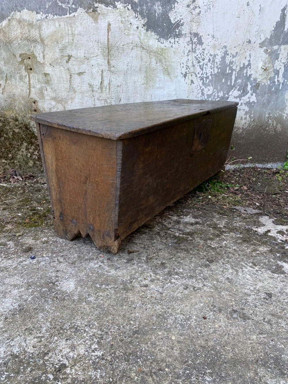 Early Oak Boarded Coffer  View XI