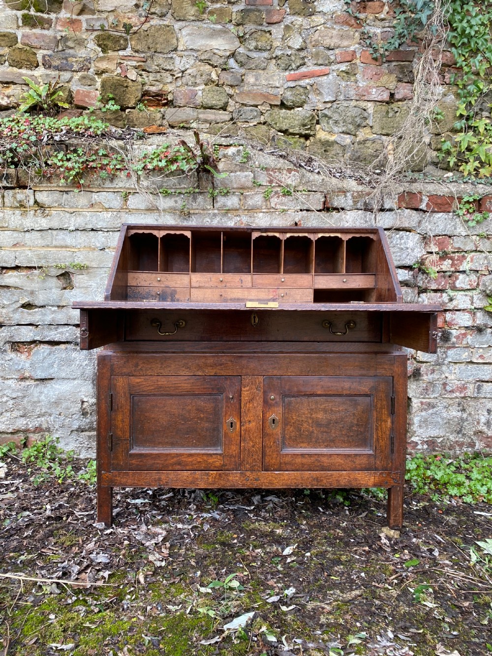 Antique Oak Bureau Cupboard  View V