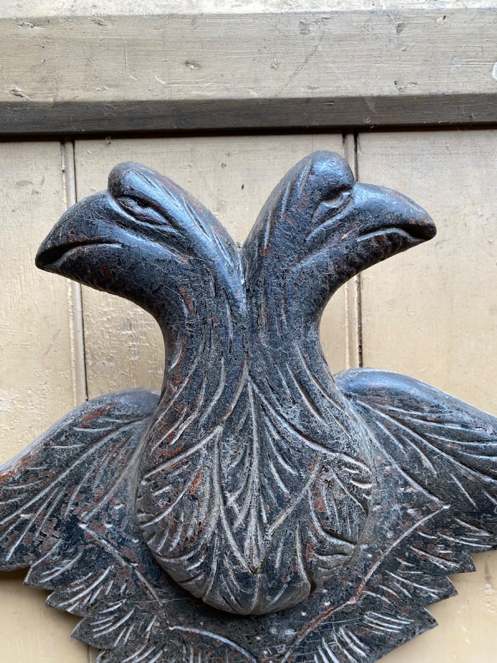 Folk Art carved wood Plaque View II