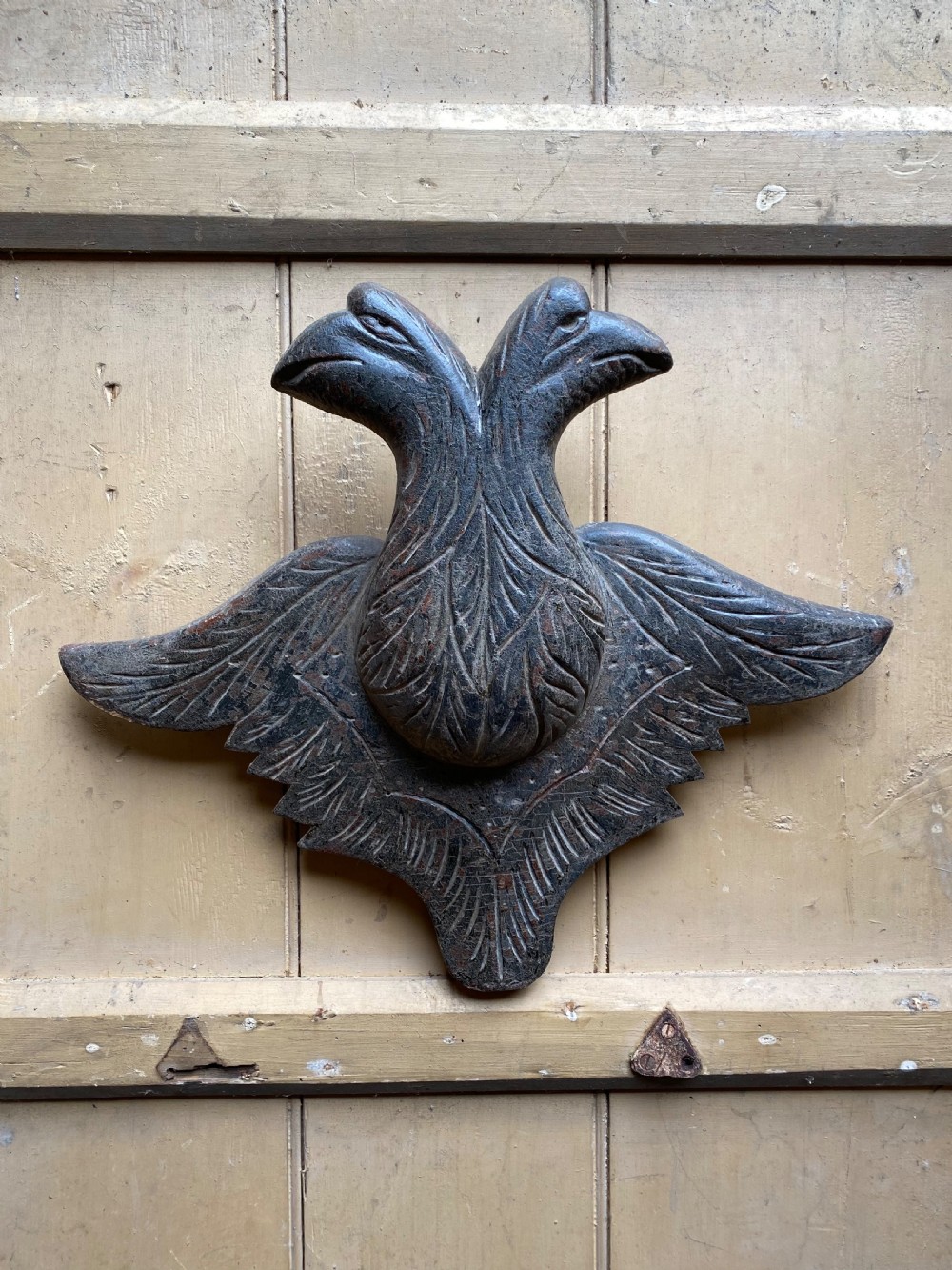 Folk Art carved wood Plaque View III