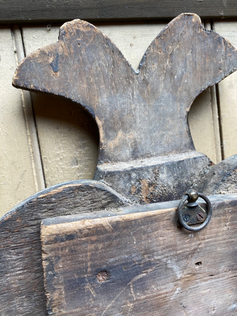 Folk Art carved wood Plaque View X