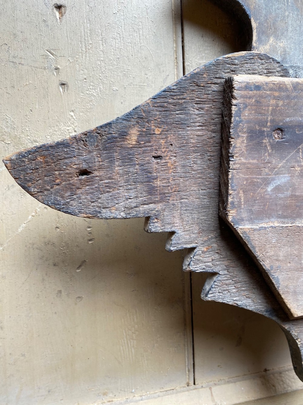 Folk Art carved wood Plaque View XI
