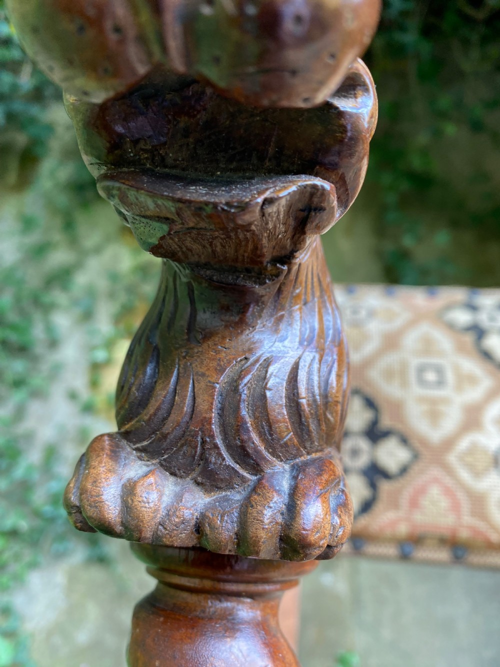 Antique Walnut Lion Head Armchair  View VII