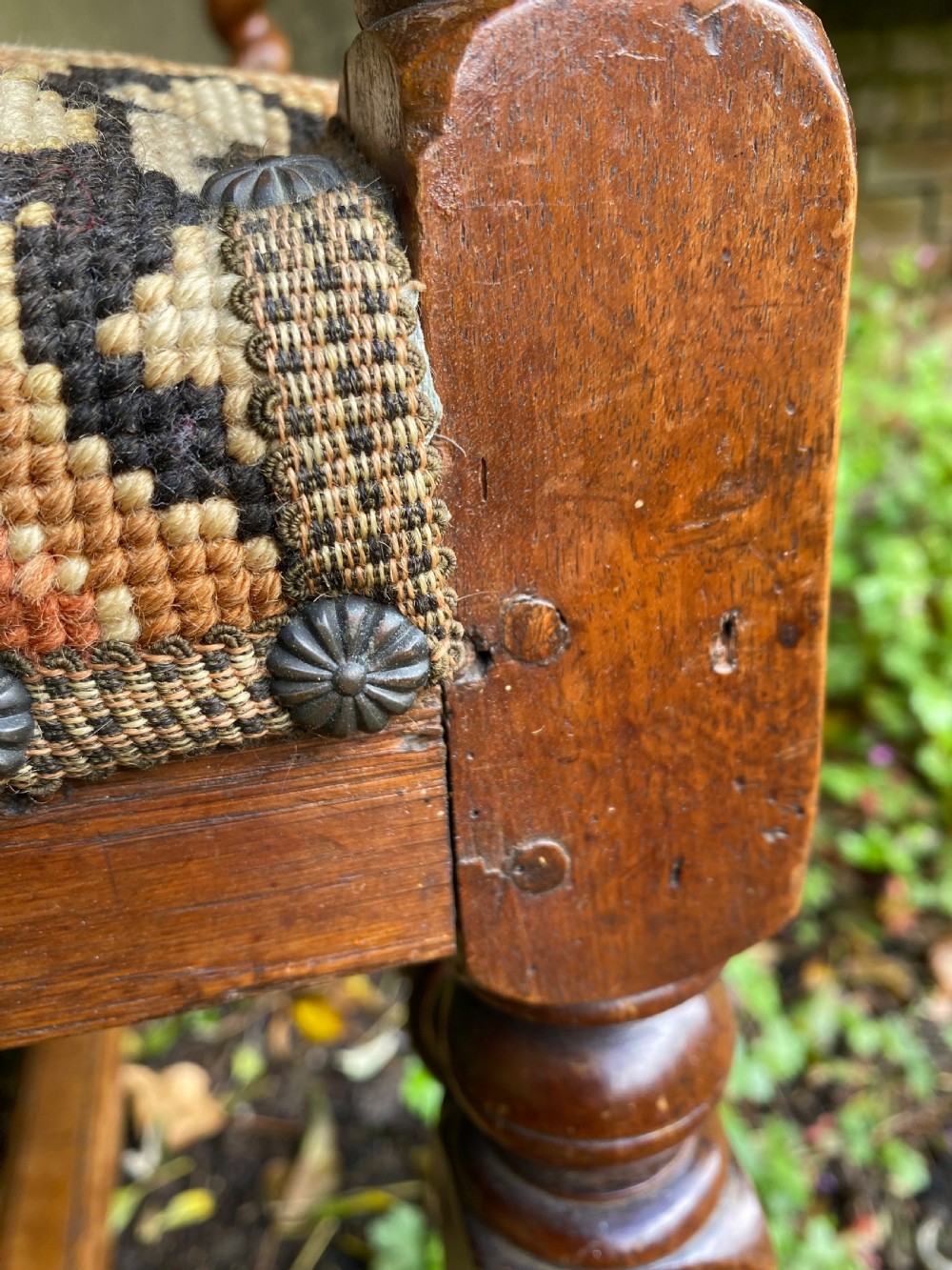 Antique Walnut Lion Head Armchair  View XVII