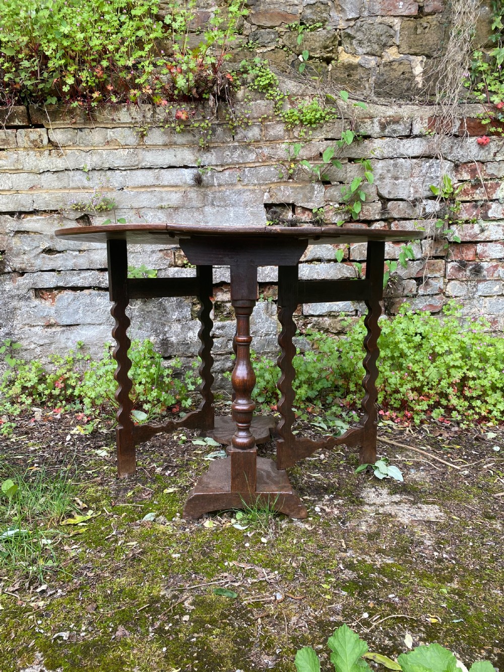 Early Oak Small Drop Leaf Side Table View II
