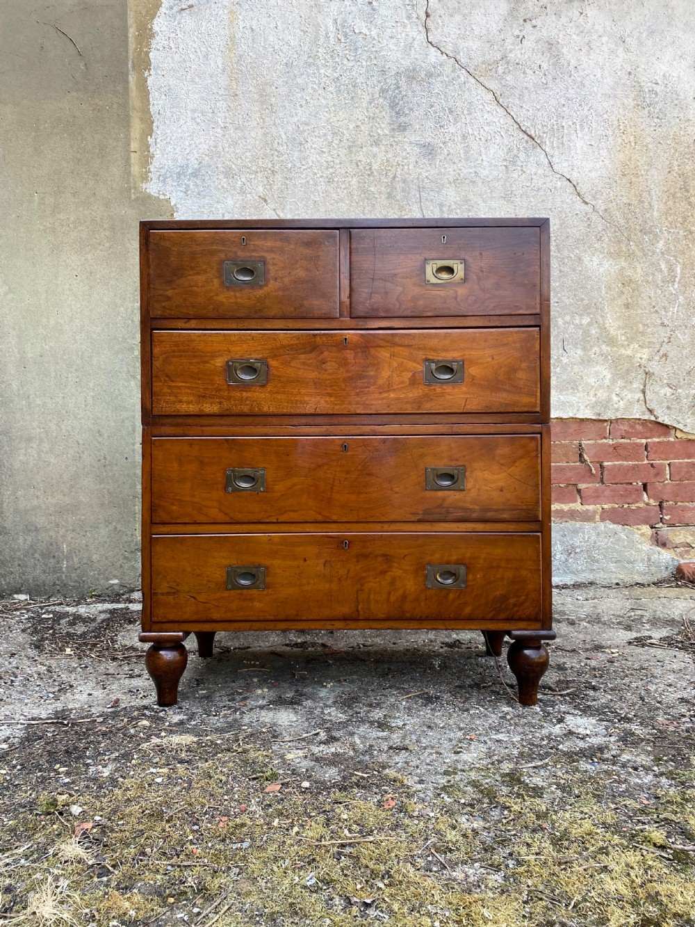 Antique Campaign Chest of Drawers 