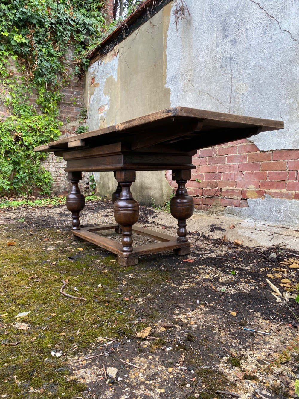 Antique Oak Draw Leaf Table View IV