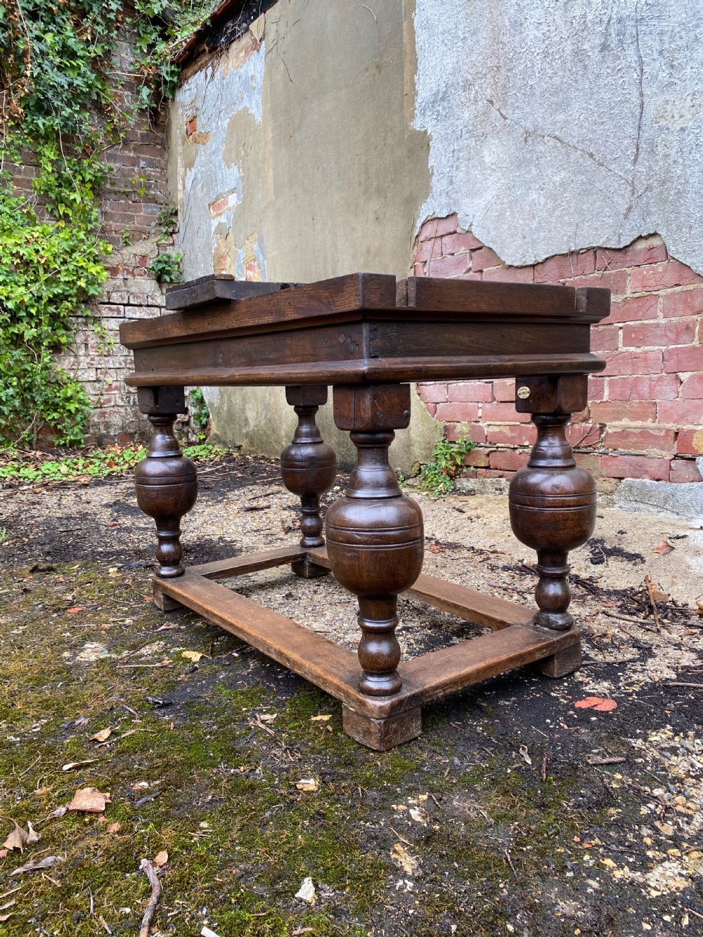 Antique Oak Draw Leaf Table View VII