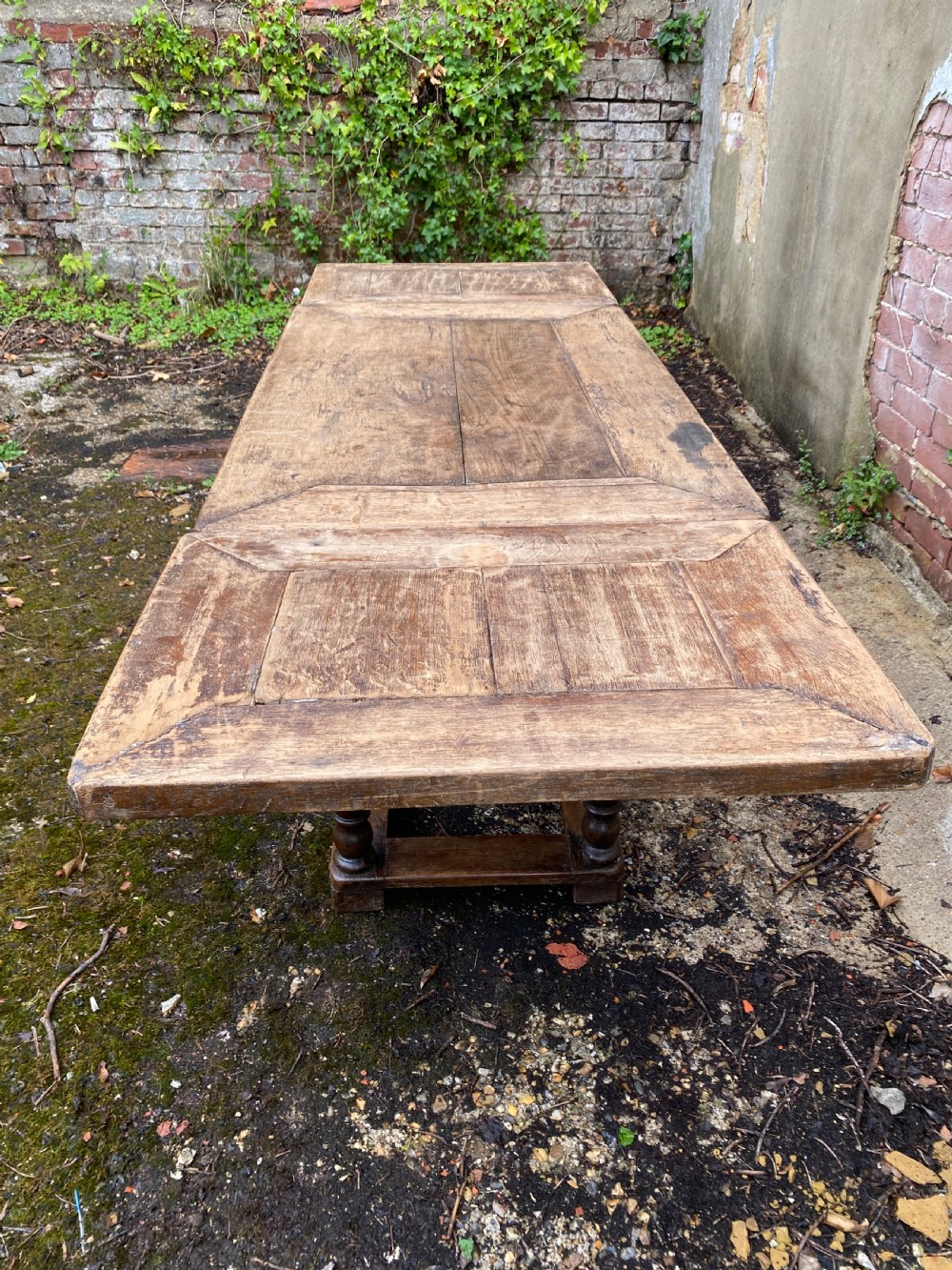 Antique Oak Draw Leaf Table View IX
