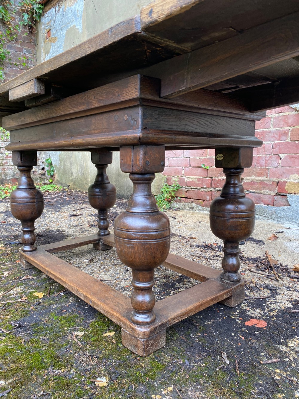Antique Oak Draw Leaf Table View XI