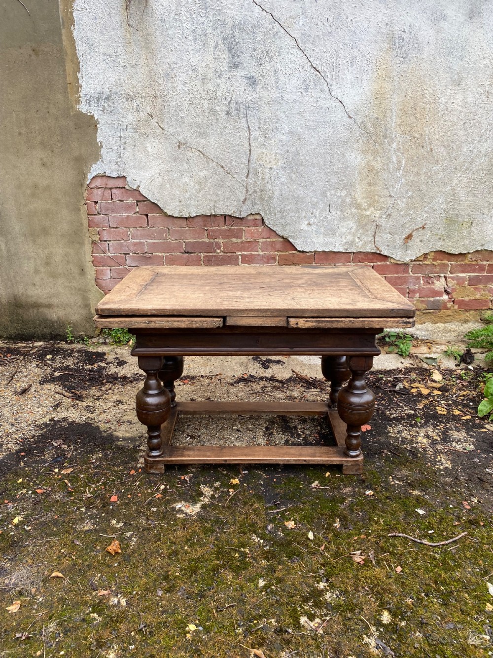 Antique Oak Draw Leaf Table View XII