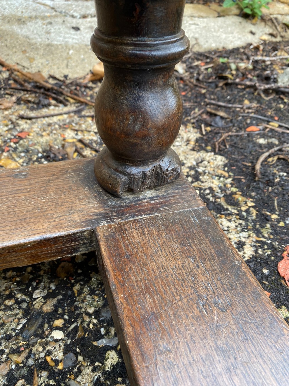 Antique Oak Draw Leaf Table View XVIII