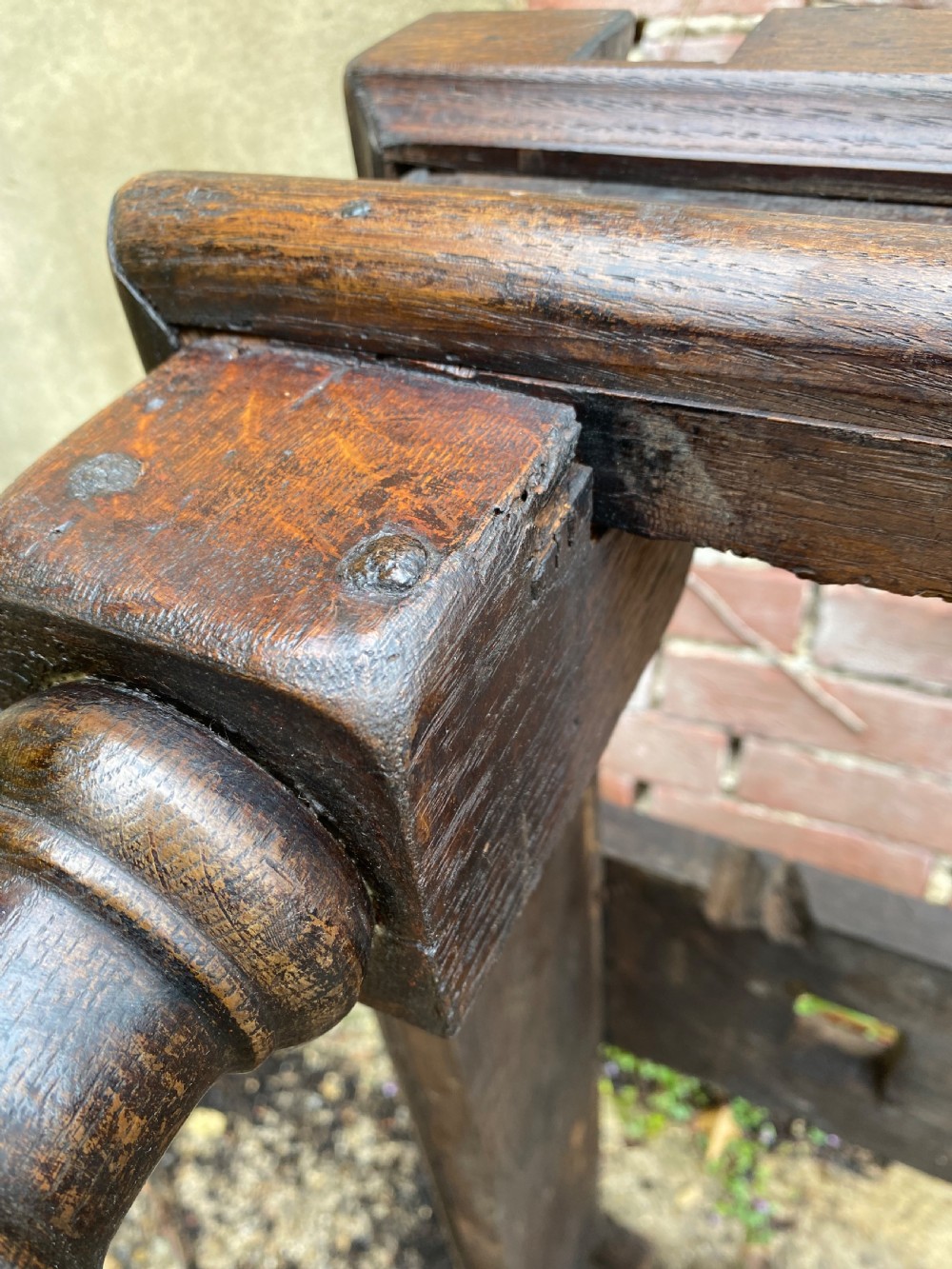 Antique Oak Draw Leaf Table View XXI