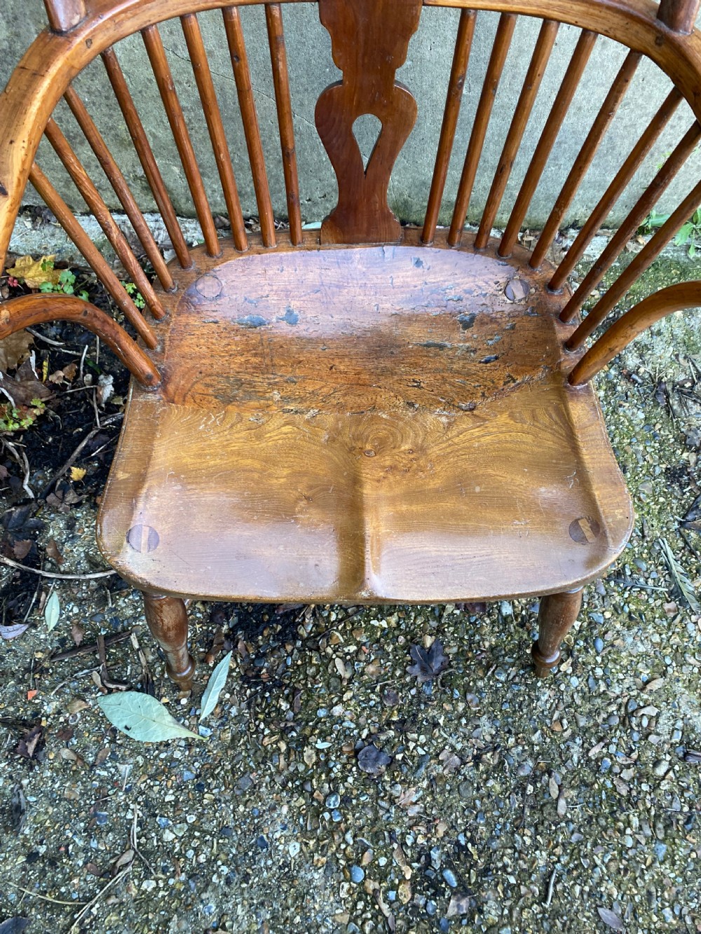 Antique Yew Wood Windsor Chair View IX