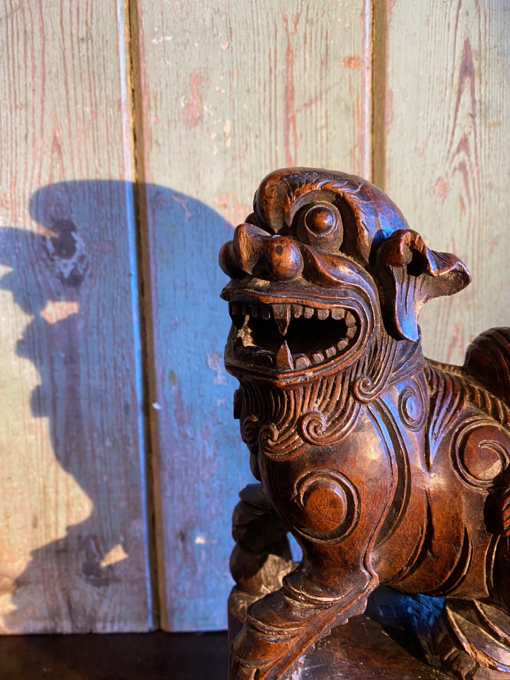 Antique Wooden Dog of Fo View III