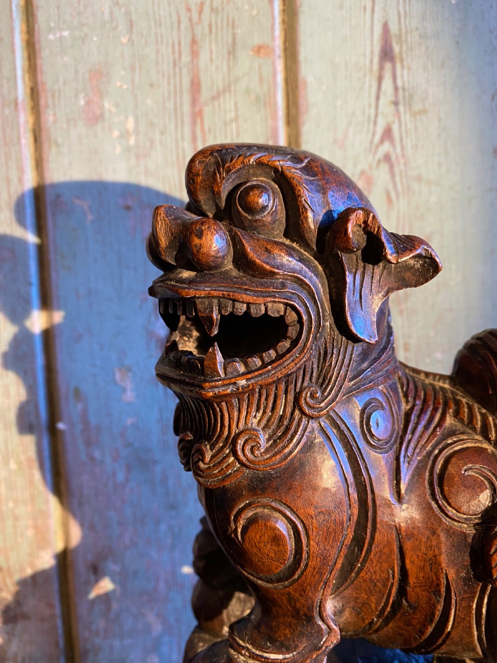 Antique Wooden Dog of Fo View IX